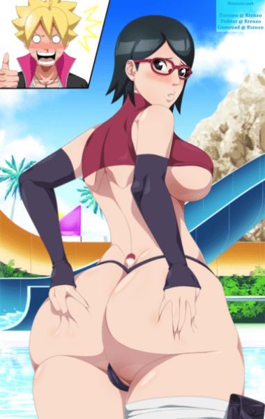 Baruto Looks Happy See Sarada New Outfit Hentai Rule34 R34 XXX