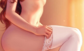 3047 white thigh highs and red hair White thigh highs and red hair