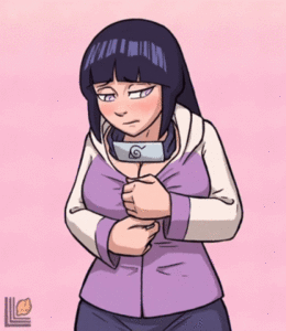 Hinata shows off her titties