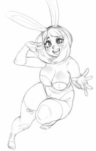 Plump Ochako in a Bunnysuit (Malikai)