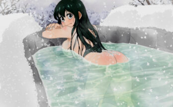 25703 tsuyu bathing at a hot springcheese cat Tsuyu bathing at a hot spring[Cheese Cat]