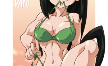 39881 tsuyus bikini got loose ties e698bce697a5e4b8ade5a49ce8a18c Tsuyu's bikini got loose ties [昼日中夜行]